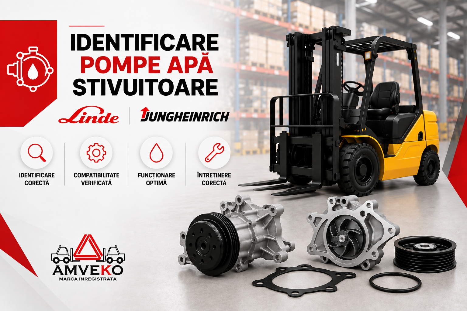 Identificare pompe apa stivuitoare Linde  si Jungheinrich