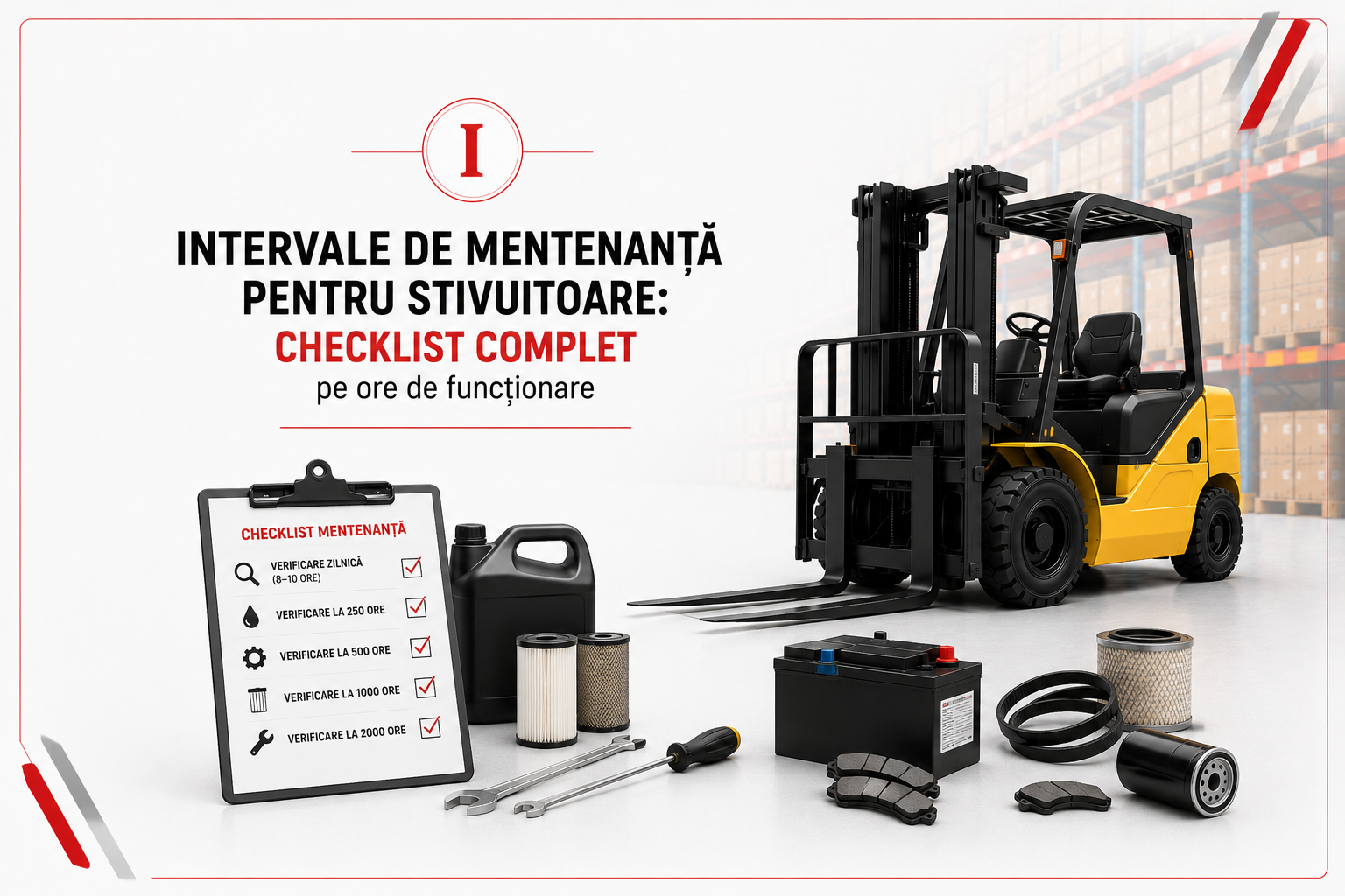 Intervale de mentenanță pentru stivuitoare: checklist complet pe ore de funcționare (I)