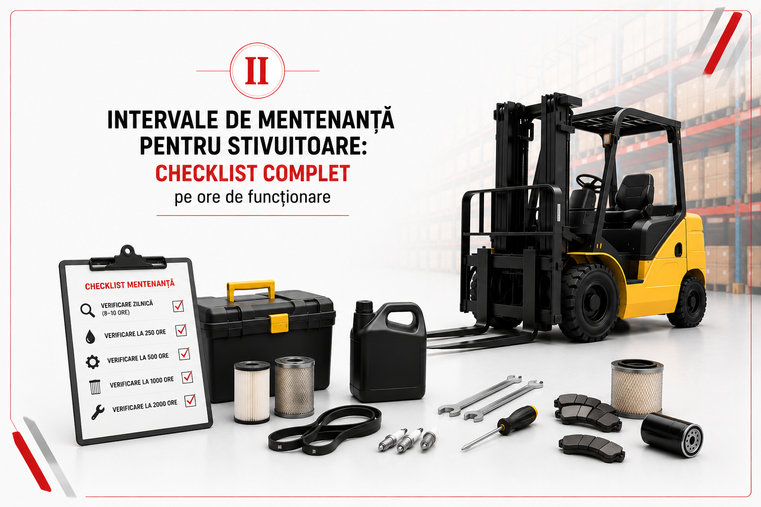 Intervale de mentenanță pentru stivuitoare: checklist complet pe ore de funcționare (II)