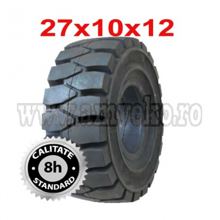 Anvelope pline superelastice - Anvelopa plina standard fara click 27X10X12 / 250/75-12 -10085508