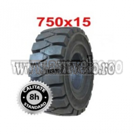Anvelope pline superelastice - Anvelopa plina standard fara click 750x15 janta 6.50 - 10074287