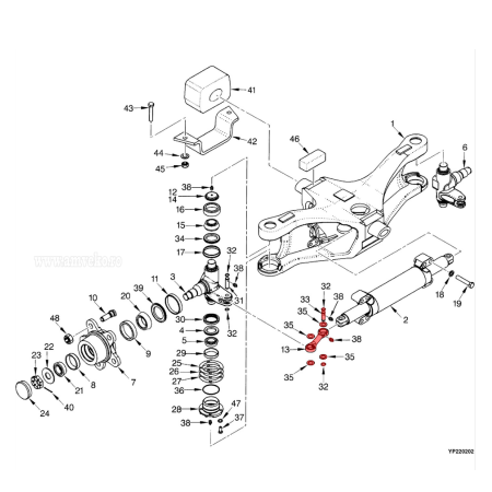 Kit bieleta directie punte spate Hyster K005 - 10198220 [1]