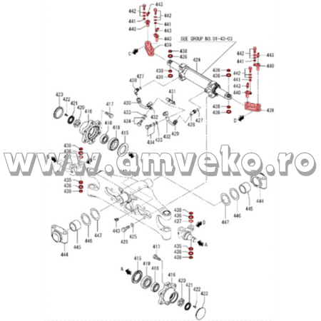 Kit reparație bieletă direcție Caterpillar DP15N ET16D - Amveko Industry [1]