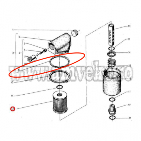Piese Balkancar - O-Ring filtru hidraulic 27X3 mm stivuitor Balkancar - 10149563