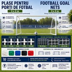 Football goal nets 3x2 m, 3–5.5 mm twine, 10–14 cm mesh