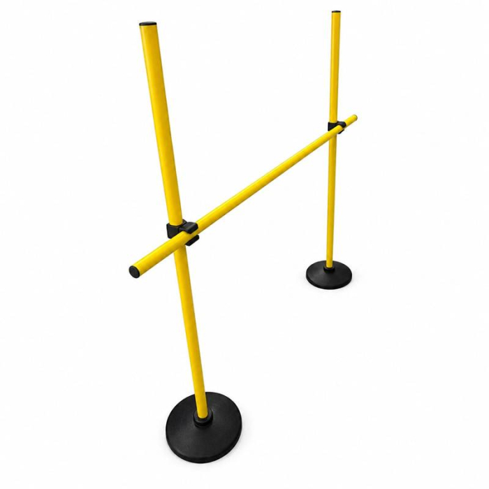 Sportech adjustable training hurdle 15–150 cm, 120 cm wide, with 2 rubber bases, 3 poles and 2 clips [4]