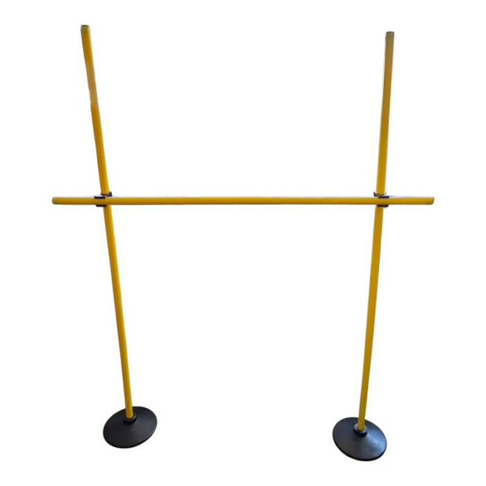 Sportech adjustable training hurdle 15–150 cm, 120 cm wide, with 2 rubber bases, 3 poles and 2 clips [6]