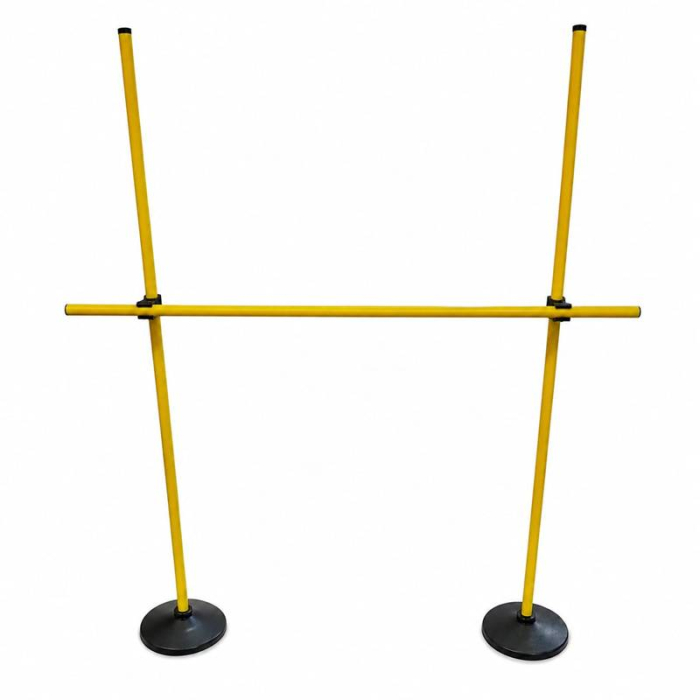 Sportech adjustable training hurdle 15–150 cm, 120 cm wide, with 2 rubber bases, 3 poles and 2 clips [2]