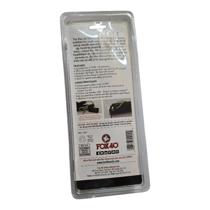 Fluier electronic Fox 40 cu lumină LED – 110 dB, design compact, baterii incluse [5]