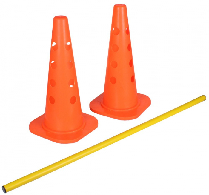 Gardulet antrenament Sportech: 2 conuri + baston [2]