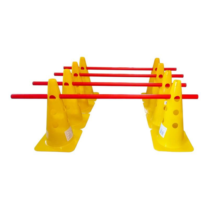 Sportech Training Hurdle Set – 8 x 38 cm Cones + 4 x 100 cm Poles, Flexible PVC [2]