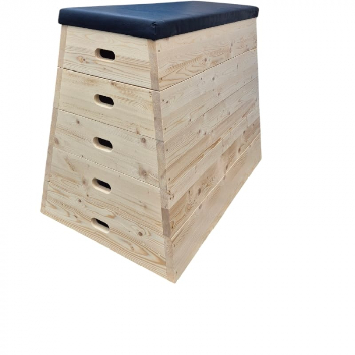 Lada gimnastica scolara, 5 module trapezoidala, lemn masiv [7]