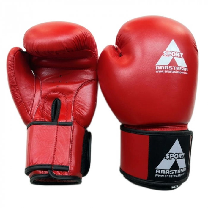 Anastasia Sport Professional Boxing Fight Gloves – Genuine Leather, Red, Training & Competition [4]