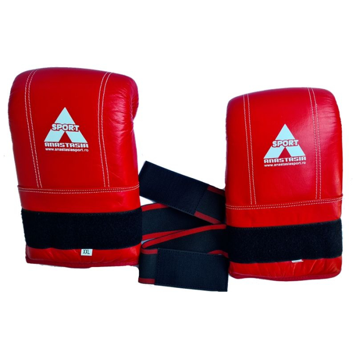 Anastasia Sport Punching Bag Gloves Natural Leather, Red, Kickboxing/MMA Training [10]
