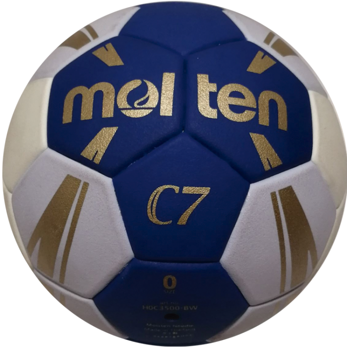 Minge handbal Molten H0C3500 speciala pentru incepatori, super grip, marime 0, alb cu albastru [12]