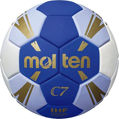 Minge handbal Molten H1C3500  speciala pentru incepatori, super grip, marime 1, alb cu albastru [5]