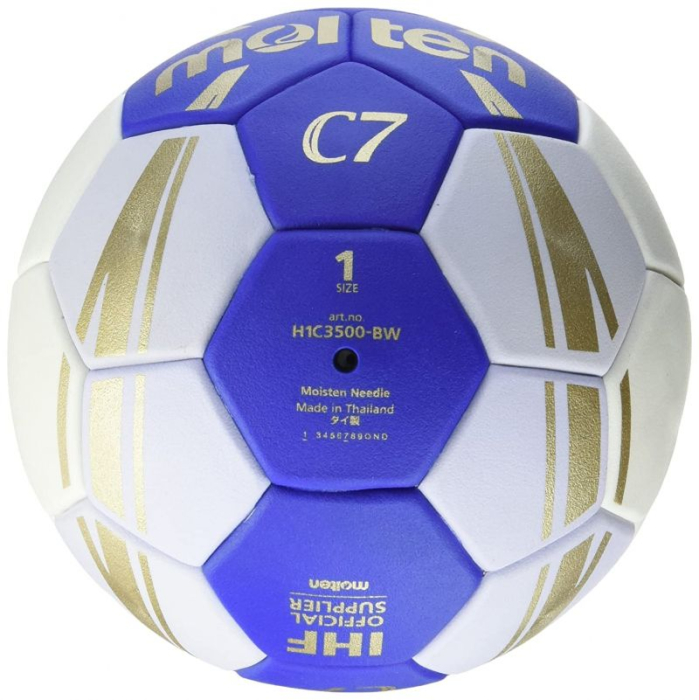 Minge handbal Molten H1C3500  speciala pentru incepatori, super grip, marime 1, alb cu albastru [10]