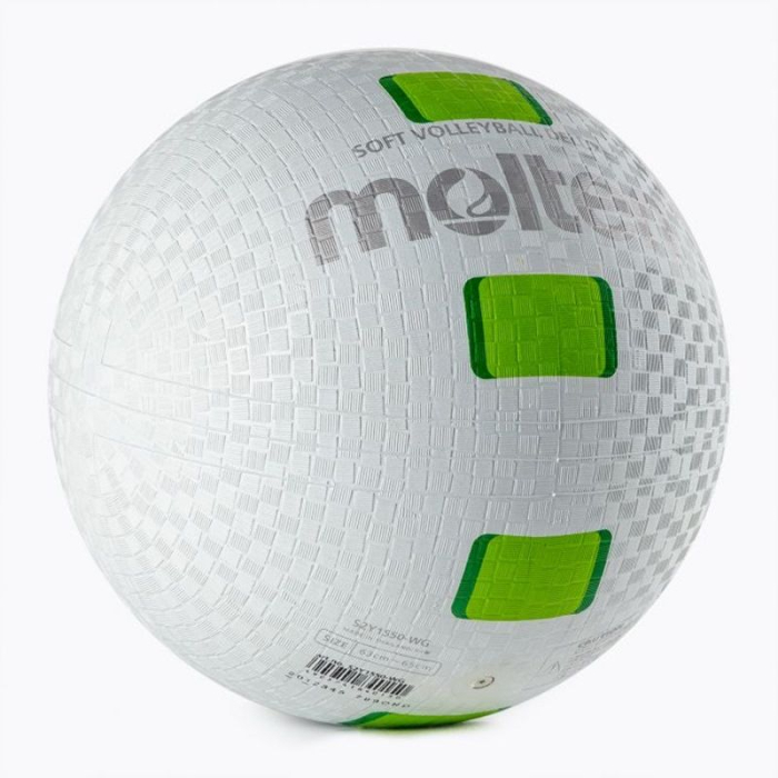 Minge volei Molten S2Y1550-WG, cauciuc soft, alb cu verde [5]