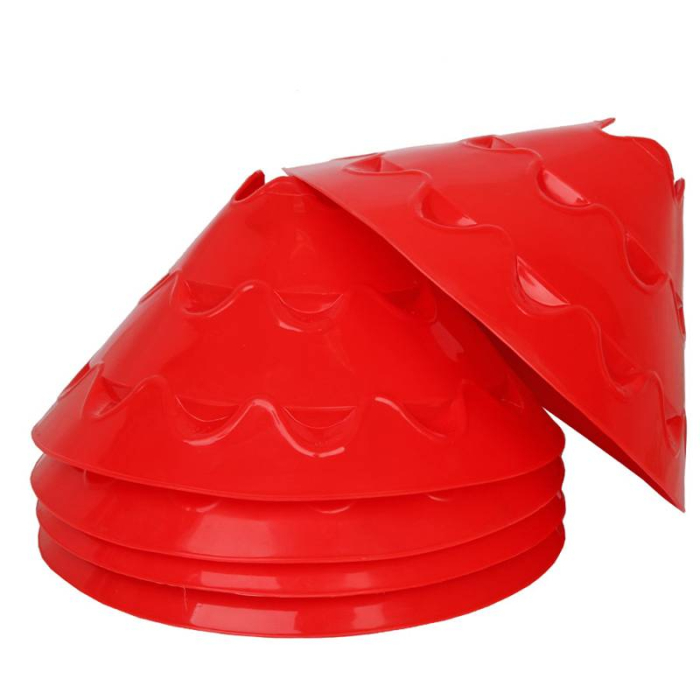 Set 5 copete Sportech multifunctionale cu gauri, rosii, 15 cm [2]