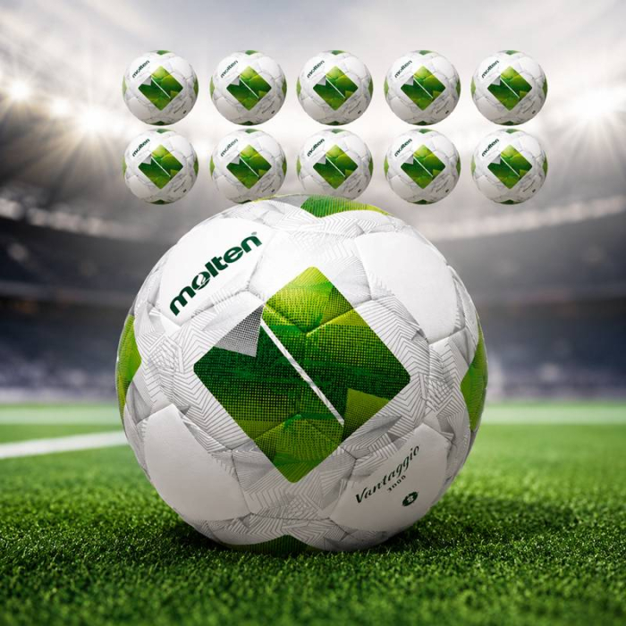 Pachet 10 mingi fotbal Molten F4A3400 Vantaggio, constructie hibrida, cusaturi sigilate, marime 4 [2]
