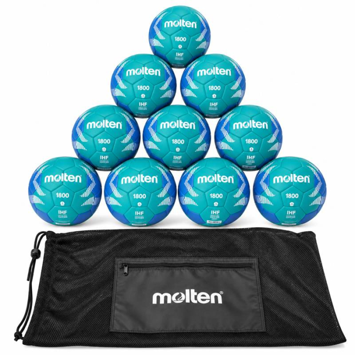 Pachet 12 mingi handbal Molten H1A1800, marime 1 cu sac transport [2]