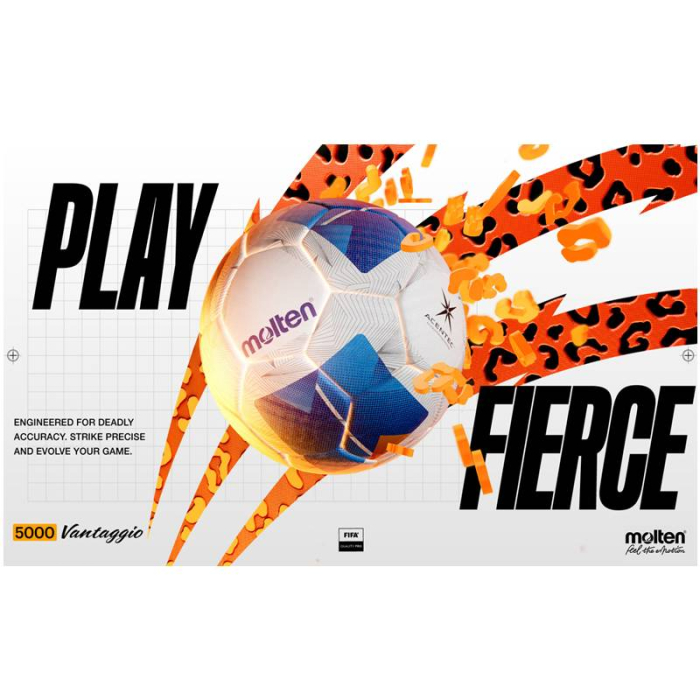 Pachet 3 mingi fotbal Molten Vantaggio F5N5000 FIFA QUALITY PRO, mărimea 5, generația a 5-a, cu geantă Molten și pompă DHP21 [6]