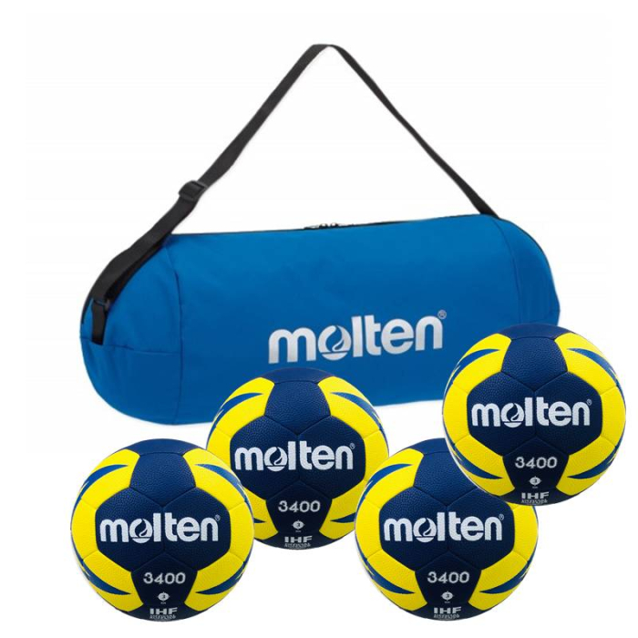 Molten H3X3400 Size 3 Handball Ball Pack, 4 pcs + Molten Ball Bag for Balls [2]