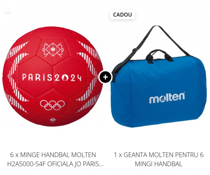Pachet 6 mingi handbal Molten A5000 model oficial JO, marime 2 sau 3, aprobata IHF + geanta transport [7]