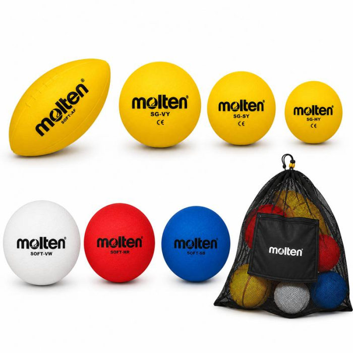 Molten soft ball set for kindergartens and schools, 7 different foam balls with SBP carry bag [2]