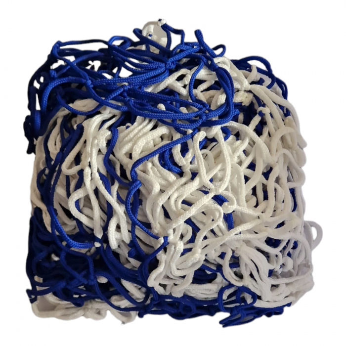 Plasă poartă fotbal / handbal 3x2 m – Anastasia Sport, fir 5 mm, alb cu albastru [2]