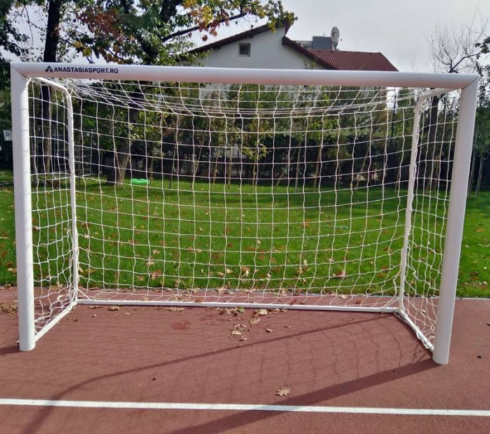 Poarta fotbal 3x2m mobila, aluminiu profil 120x100 mm, spate otel [7]