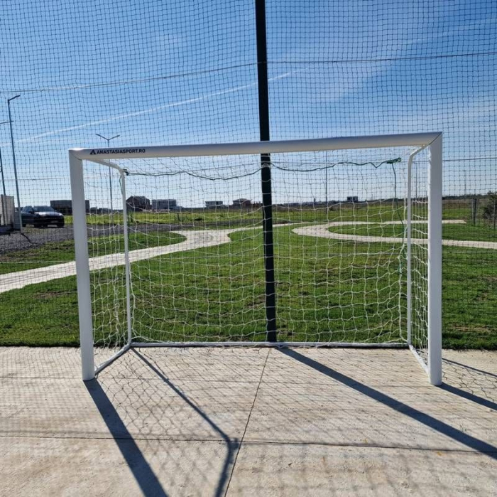 Poarta fotbal 3x2m mobila, aluminiu profil 120x100 mm, spate otel [18]