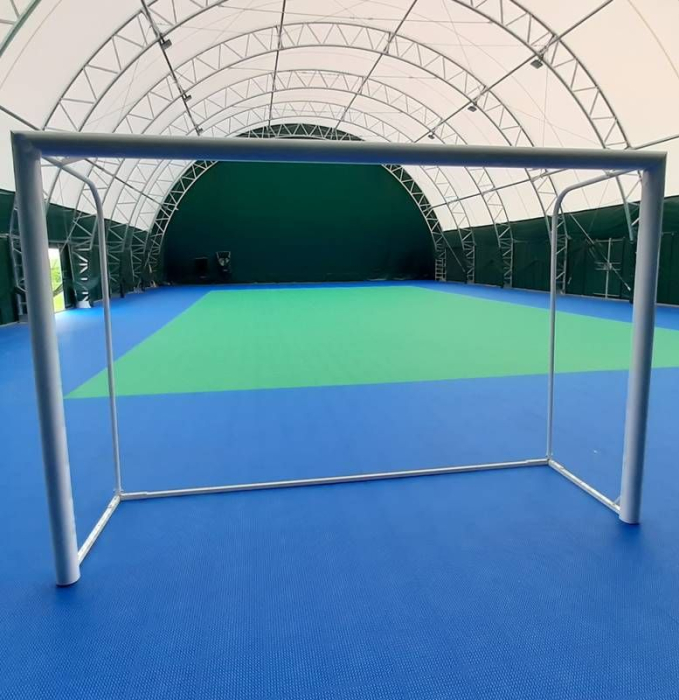 Poarta fotbal 3x2m mobila, aluminiu profil 120x100 mm, spate otel [21]