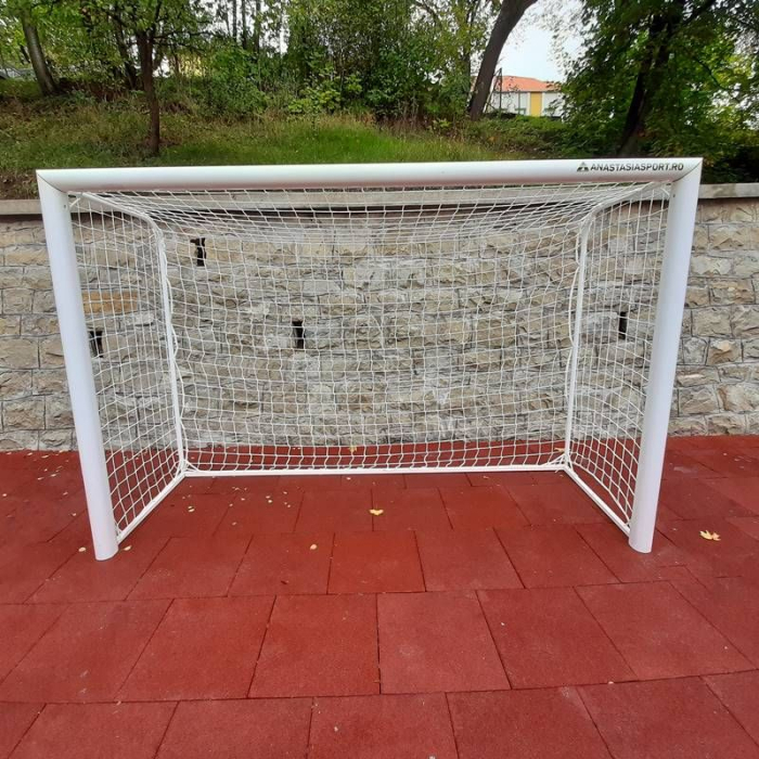 Poarta fotbal 3x2m mobila, aluminiu profil 120x100 mm, spate otel [25]