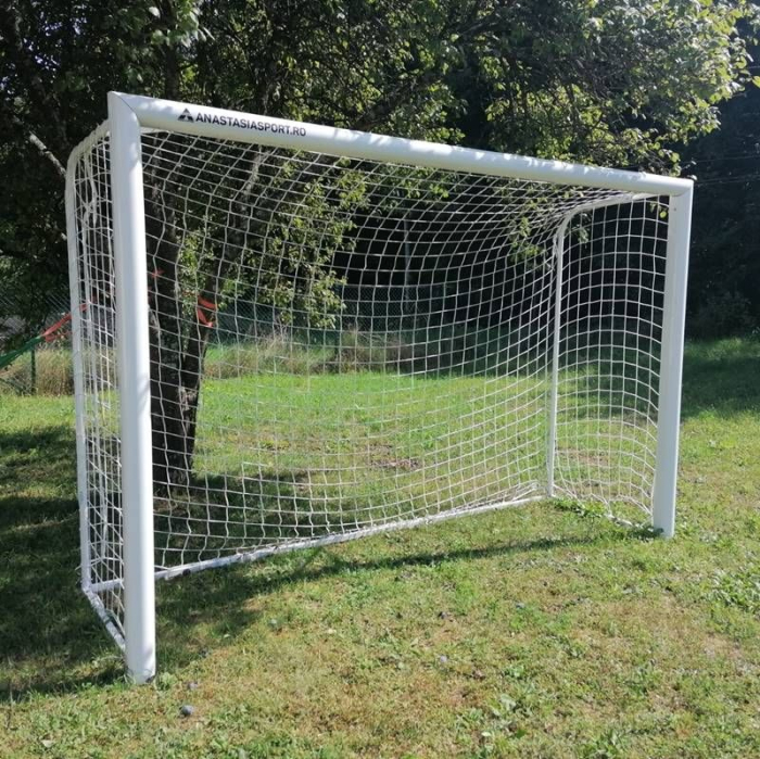 Poarta fotbal 3x2m mobila, aluminiu profil 120x100 mm, spate otel [30]
