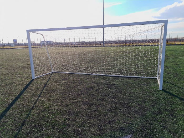 Poarta fotbal 5x2 m, profil aluminiu 80x80 mm, mobila, spate otel [8]