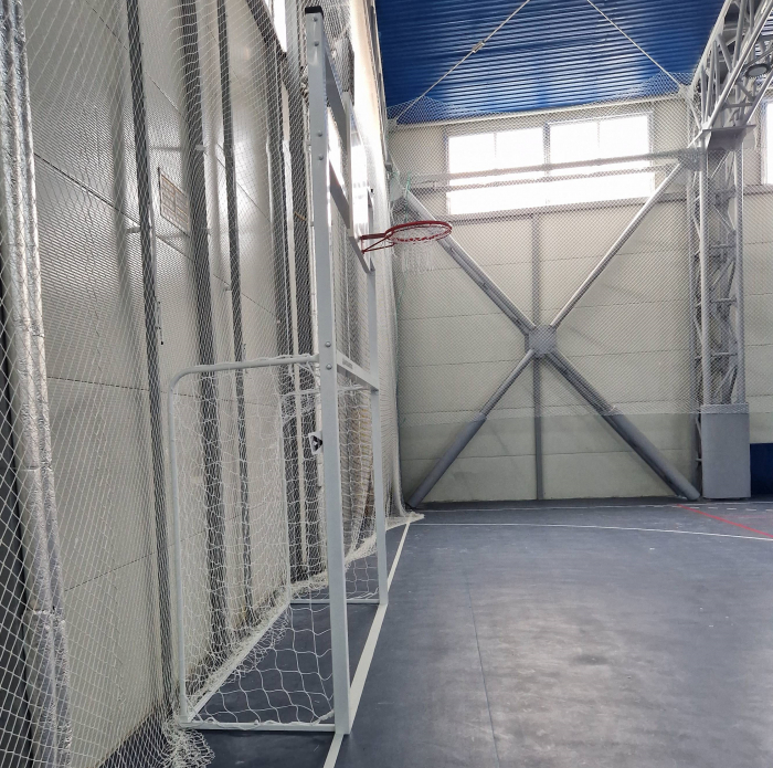 Poarta fotbal / handbal 3x2 m aluminiu cu panou baschet fibra sticla 120x90 cm si inel cu plasa [9]