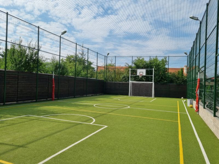 Poarta fotbal / handbal 3x2 m aluminiu cu panou baschet fibra sticla 120x90 cm si inel cu plasa [7]
