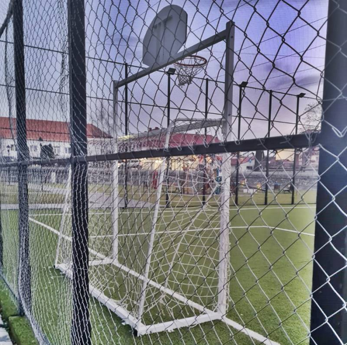 Football / handball goal with TEGO basketball panel 120x70 ring and net [8]