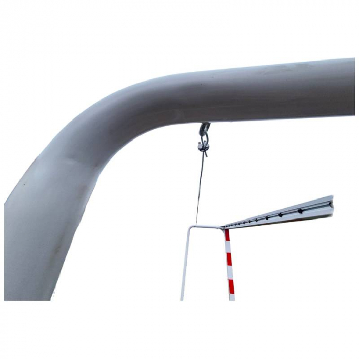 Aluminium Handball Goal – 3x2 m, 80x80 mm profile, steel back frame, red and white color [10]