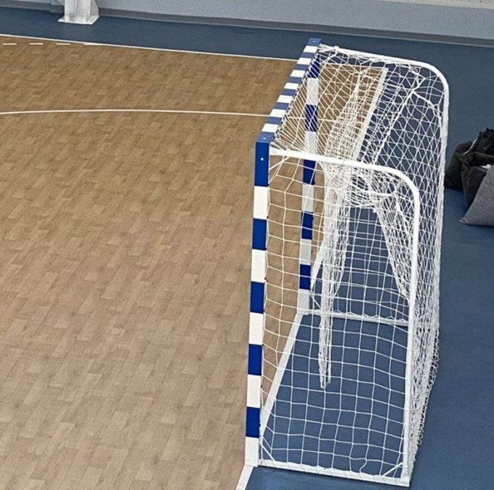 Poarta handbal 3x2 m Anastasia Sport, aluminiu profil 80x80 mm alb cu albastru, spate otel, [6]