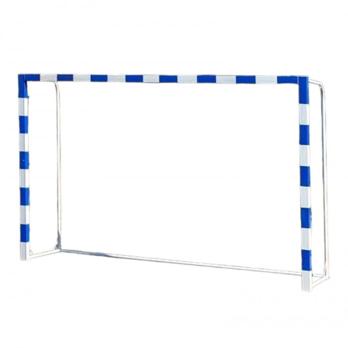 Poarta handbal 3x2 m Anastasia Sport, aluminiu profil 80x80 mm alb cu albastru, spate otel, [2]