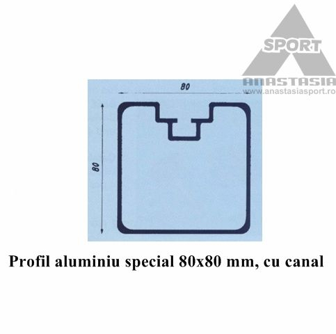 Poarta handbal 3x2 m Anastasia Sport, aluminiu profil 80x80 mm alb cu albastru, spate otel, [11]