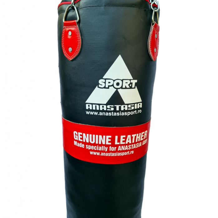 PUNCHING BAG IN SPLIT LEATHER 120 CM , 30KGS + STEEL CHAINS [7]