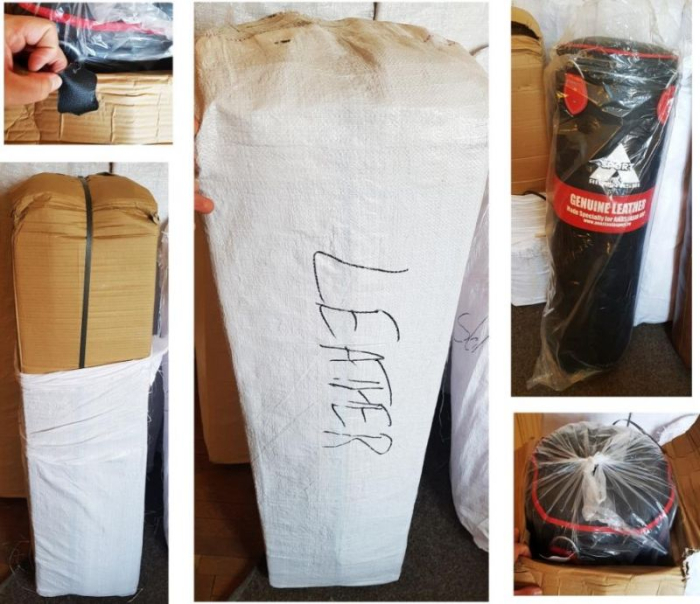 PUNCHING BAG IN SPLIT LEATHER 120 CM , 30KGS + STEEL CHAINS [14]