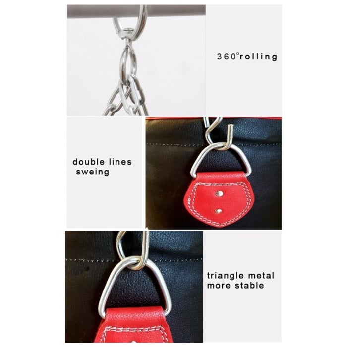 PUNCHING BAG IN SPLIT LEATHER 120 CM , 30KGS + STEEL CHAINS [12]