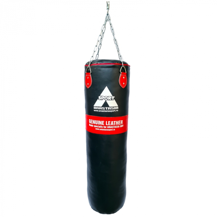PUNCHING BAG IN SPLIT LEATHER 120 CM , 30KGS + STEEL CHAINS [2]
