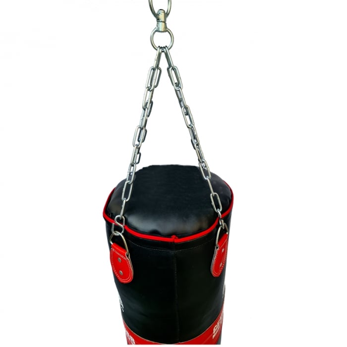 PUNCHING BAG IN SPLIT LEATHER 120 CM , 30KGS + STEEL CHAINS [9]