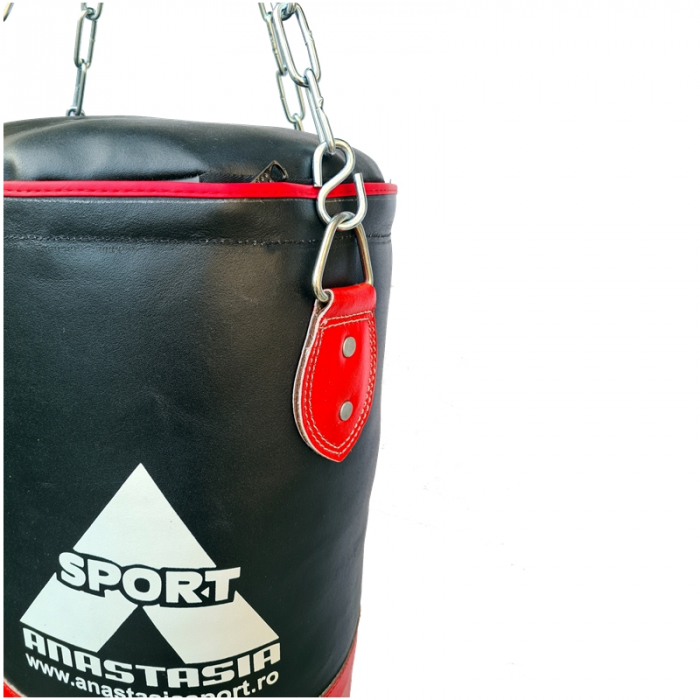 PUNCHING BAG IN SPLIT LEATHER 120 CM , 30KGS + STEEL CHAINS [4]