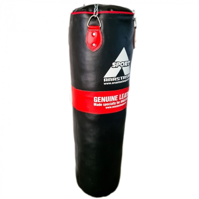 PUNCHING BAG IN SPLIT LEATHER 120 CM , 30KGS + STEEL CHAINS [8]